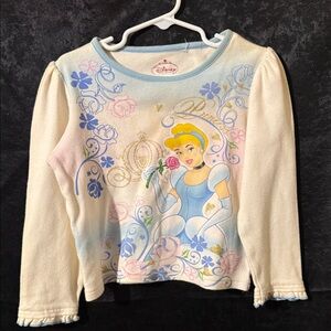 Disney Cinderella Long Sleeve Shirt - Cream and Blue 5T